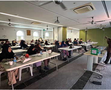 Adult participants attending an Islamic learning session at Masjid Alkaff Upper Serangoon in a classroom setting